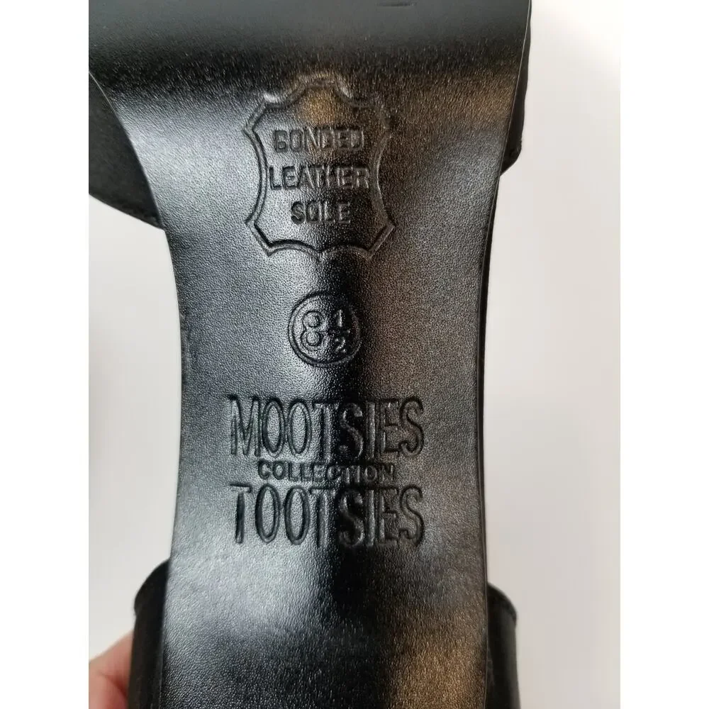 Mootsies Tootsies Collection Women's Black Satin Heels Rhinestone Women's 8.5
